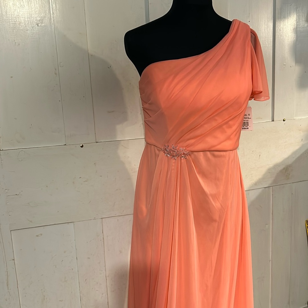 SALE NWT David’s Bridal PEACH Gown Wedding Formal Mother Bride Groom Gala Size 8